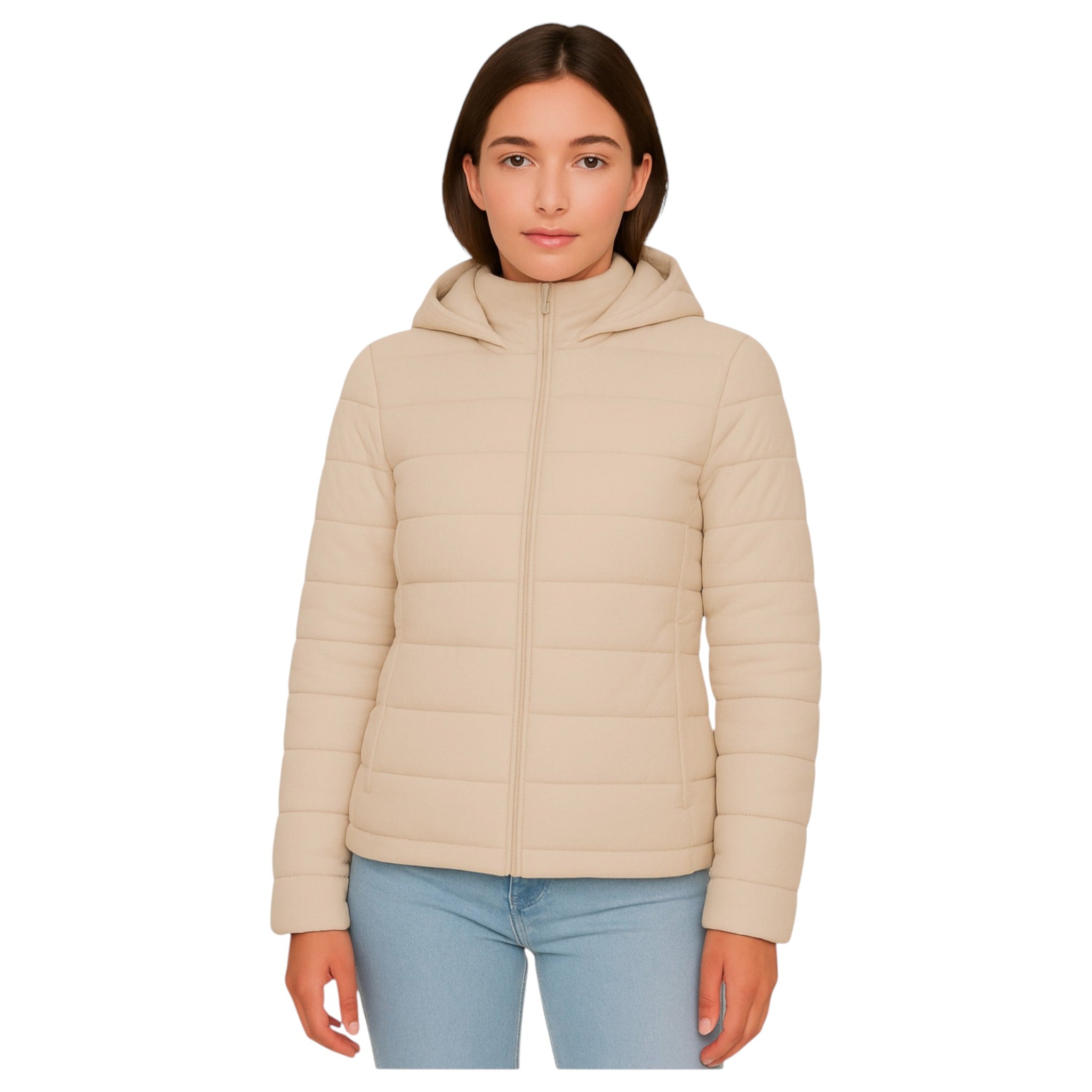 Ladies JDN Branded Puffer Jacket with Detachable Hood